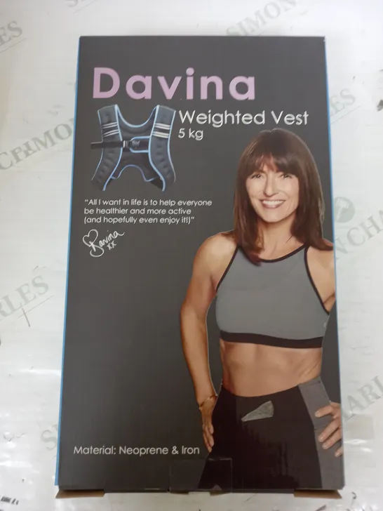 BOXED DAVINA FITNESS WEIGHTED VEST 5KG, 