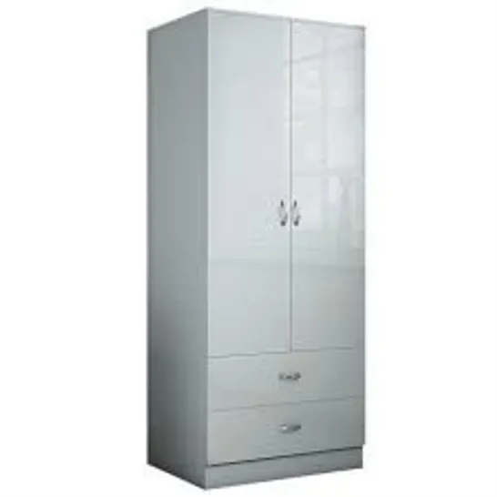 BOXED CHILTON COMBI WARDROBE GREY GLOSS FINISH (2 BOXES) 