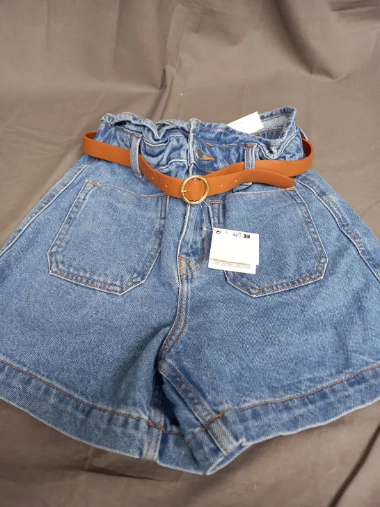 ZARA PAPERBAG SHORTS IN DENIM - SIZE EUR 34