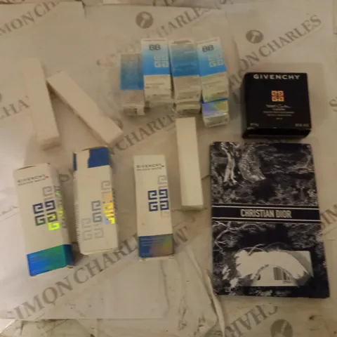 BOX OF APPROXIMATELY 12 ASSORTED BEAUTY PRODUCTS, TO INCLUDE GIVENCHY, CHRISTIAN DIOR, ETC