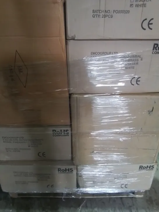 PALLET OF APPROXIMATELY 22 MULTI PACK BOXES TO INCLUDE- FIRE425GU FIRE RATED GIMBAL DOWNLIGHT , AR111 DOWNLIGHT ARDL3 , EMC FE150MHJA  - COLLECTION ONLY