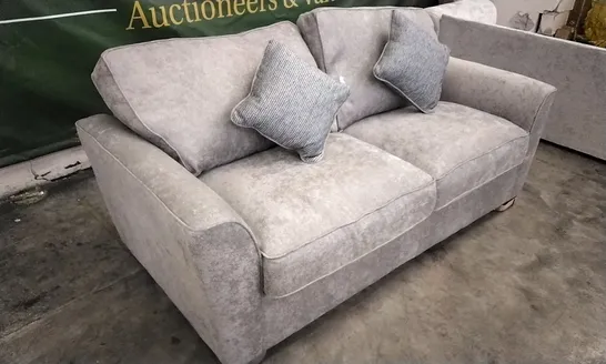 DESIGNER MOCHA FABRIC 3 SEATER SOFA WITH SCATTERBACK CUSHIONS