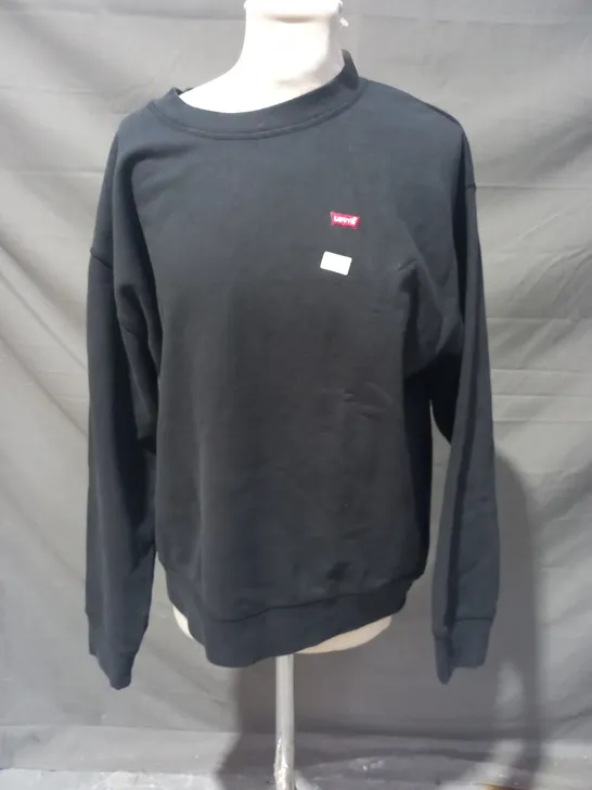 LEVI'S LONG SLEEVE SWEATSHIRT IN BLACK SIZE MEDIUM