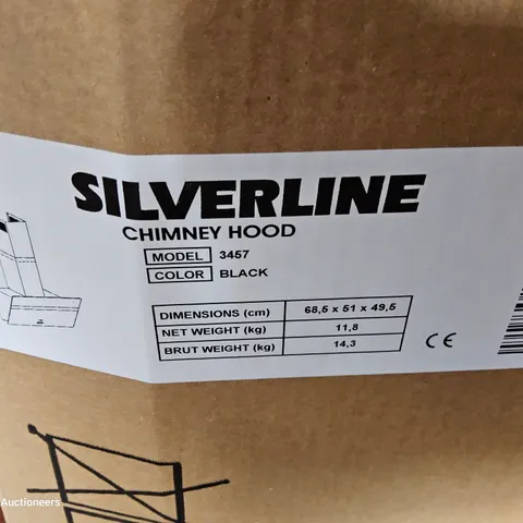 BOXED SILVERLINE CHIMNEY HOOD EXTRACTOR Model 3457 BLACK