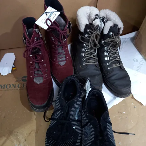 BOXED SET OF 3 PAIRS OF SHOES SIZE UNSPECIFIED