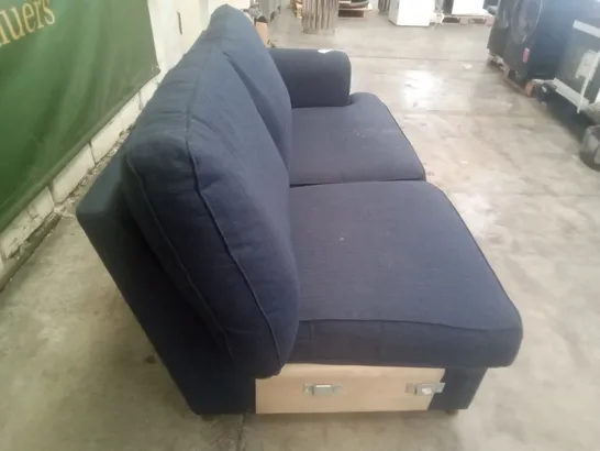 QUALITY DESIGNER RHF SOFA-BED SECTION - NAVY FABRIC 