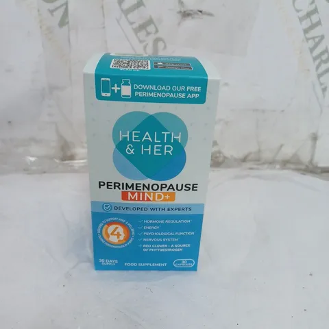 BOXED HEALTH & HER PERIMENOPAUSE MIND+ FOOD SUPPLEMENT 30 DAYS SUPPLY 