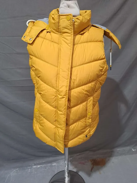 JOULES PADDED GILET IN ANTIQUE GOLD SIZE 12