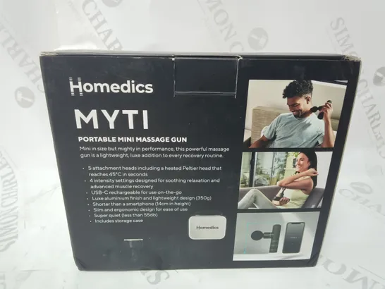 BOXED HOMEDICS MYTI PORTABLE MINI MASSAGE GUN