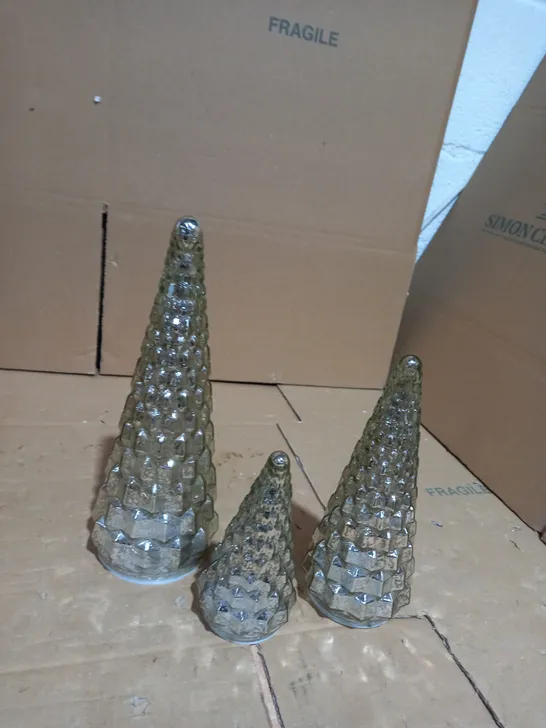 ALISON CORK SET OF MERCURY GLASS TREES