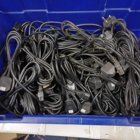 BOX OF APPROX 30 TV POWER CABLES