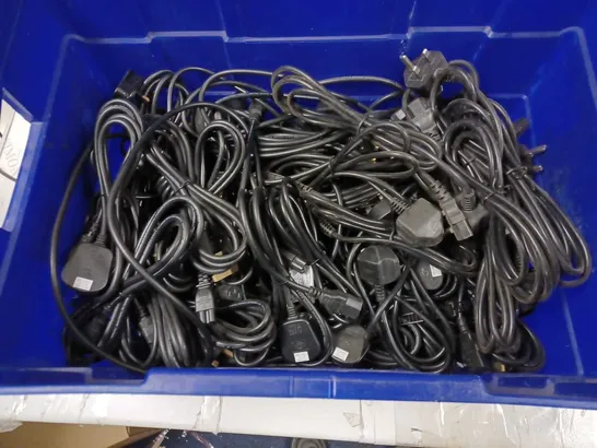 BOX OF APPROX 30 TV POWER CABLES