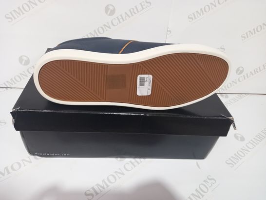 BOXED PAIR OF DUNE LONDON SHOES IN NAVY/BROWN UK SIZE 9
