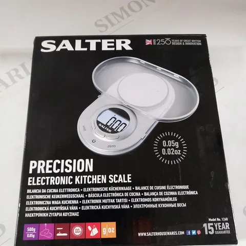 BOXED SALTER PRECISION ELECTRONIC KITCHEN SCALE MODEL NO 1260