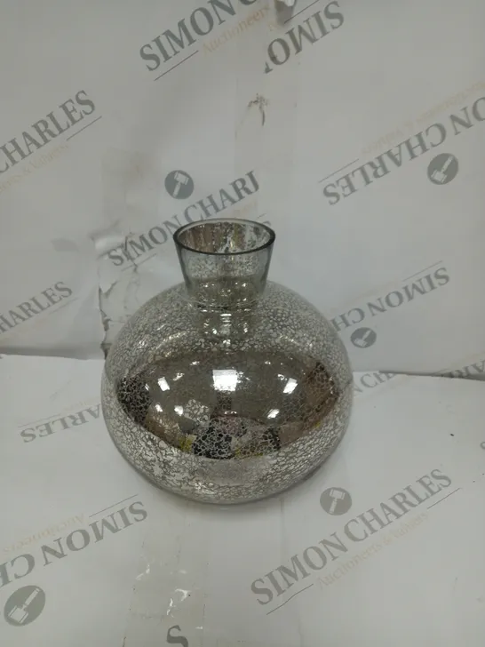 BOXED ALISON CORK PRELIT MERCURY GLASS VASE - SILVER