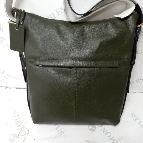 ASHWOOD GENUINE LUXURY LEATHER SHOULDER BAG FOREST GREEN/BLACK PIPER 62834