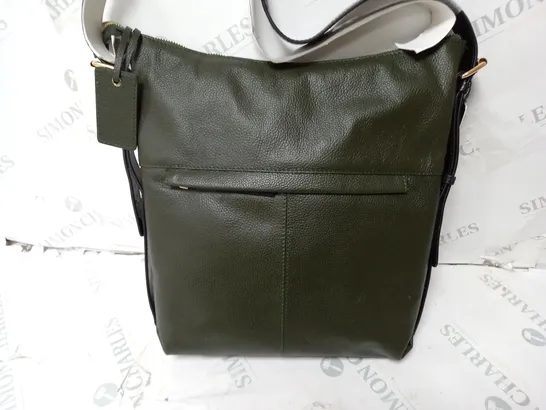 ASHWOOD GENUINE LUXURY LEATHER SHOULDER BAG FOREST GREEN/BLACK PIPER 62834