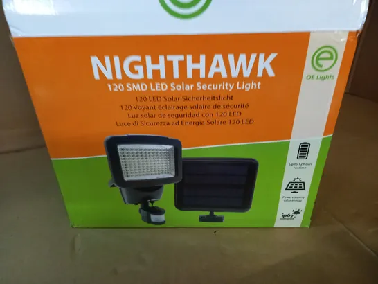 BOXED NIGHTHAWK 120 SMD LED SOLAR SECURITY LIGHT