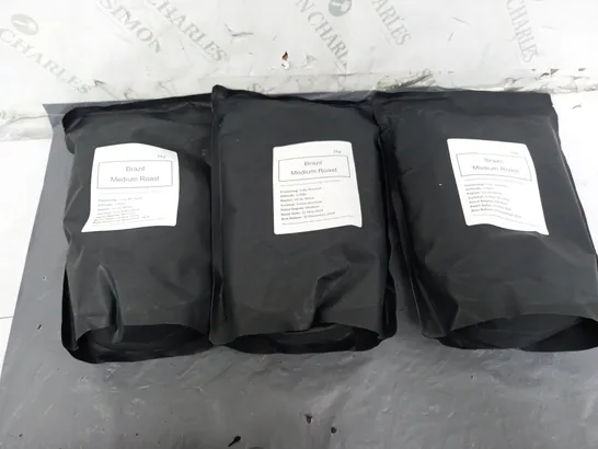 3X BRAZIL MEDIUM ROAST 1KG BAGS 