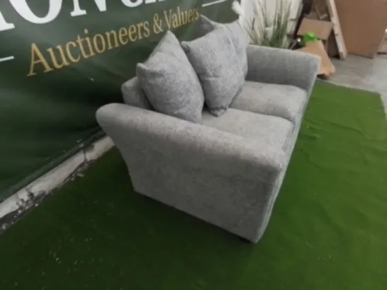 DESIGNER GREY FABRIC TWO SEATER SOFA