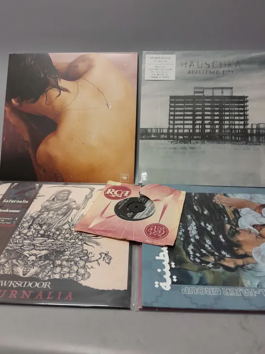 10 ASSORTED VINYL RECORDS TO INCLUDE HARRY STYLES SELF TITLED, HAUSCHKA ABANDONED CITY, HAWKSMOOR SATURNALIA, ETC