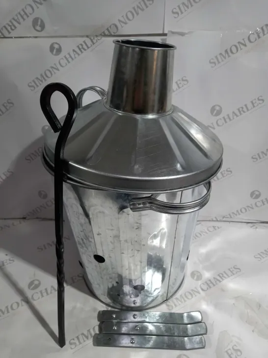 SMALL GALVANISED METAL INCINERATOR