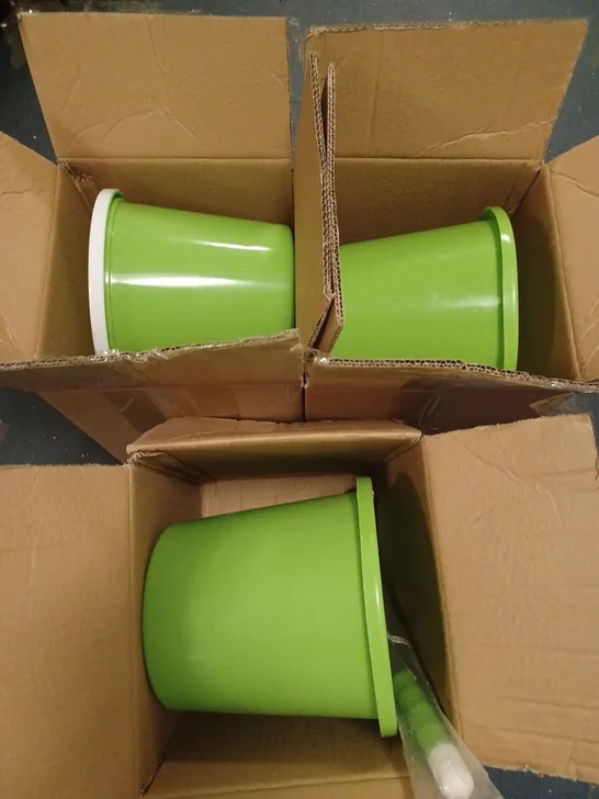 LOT OF 3 GREEN MOP BUCKETS 