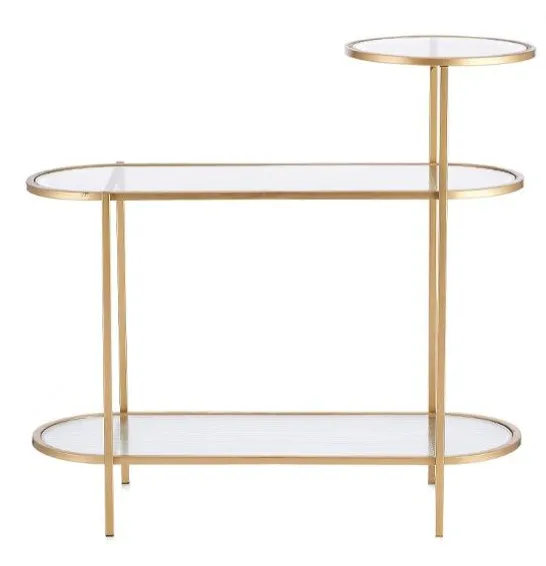 BOXED MY HOME STORIES FLUTED GLASS CONSOLE TABLE 