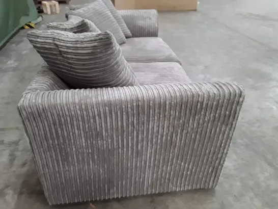 QUALITY DESIGNER 3 SEATER SOFA - GREY JUMBO CORD FABRIC