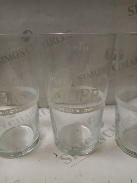 LOT OF 6 HERRLJUNGA CIDER PINT GLASSES