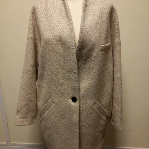 MANGO BASICS CREAM BLAZER JACKET - SIZE EU S