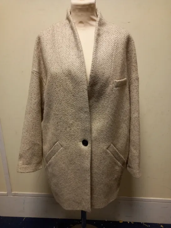 MANGO BASICS CREAM BLAZER JACKET - SIZE EU S