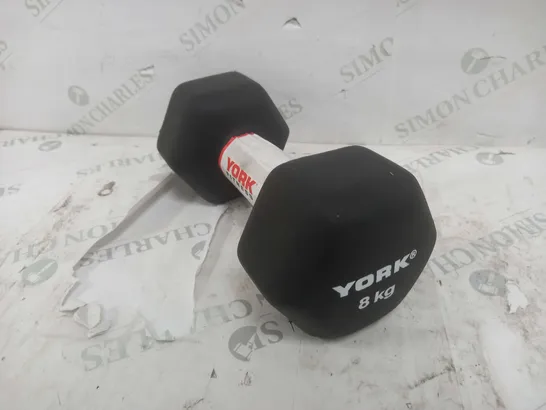 YORK FITNESS NEO-HEX 8kg DUMBELL