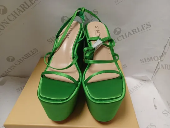 SIMMI BLAZE 1 WEDGE HIGH HEELS APPLE GREEN (UK 3)