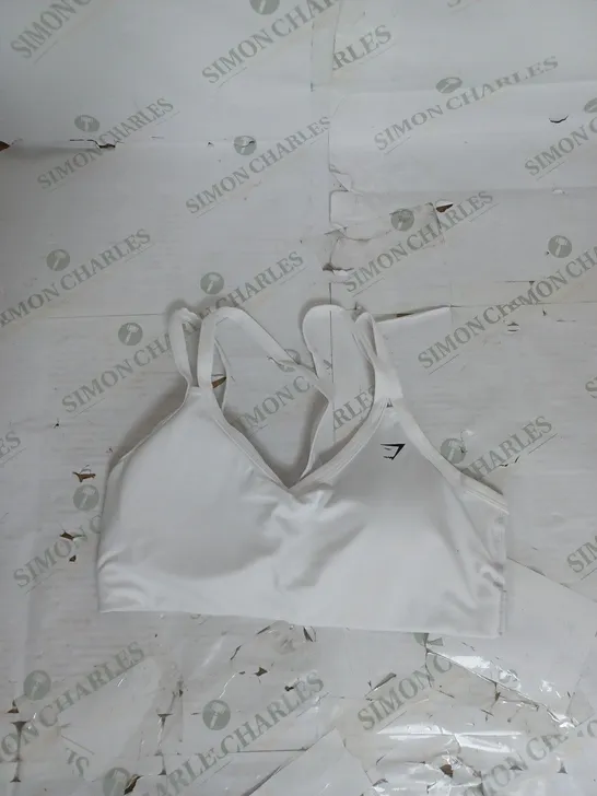 GYMSHARK STRAP FEATURE SPORTS BRA MEDIUM SUPPORT IN WHITE SIZE XL