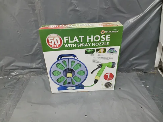 BOXED 50 FEET FLAT HOSE WITH SPRAY NOZZLE 