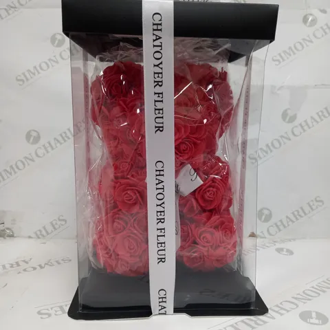 BOXED RED ROSE TEDDY BEAR 