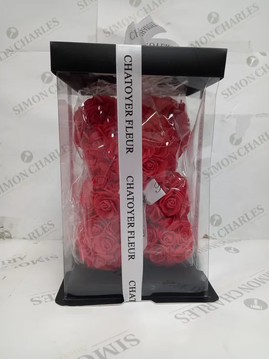 BOXED RED ROSE TEDDY BEAR 