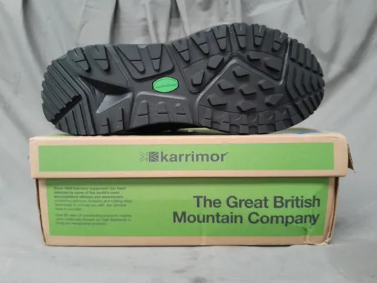 BOXED PAIR OF KARRIMOR HELIUM LOW SHOES IN BLACK UK SIZE 11