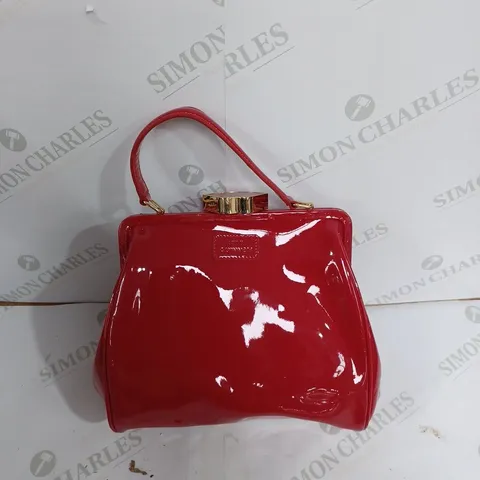 LULU GUINNESSS GLOSS RED HANDBAG 