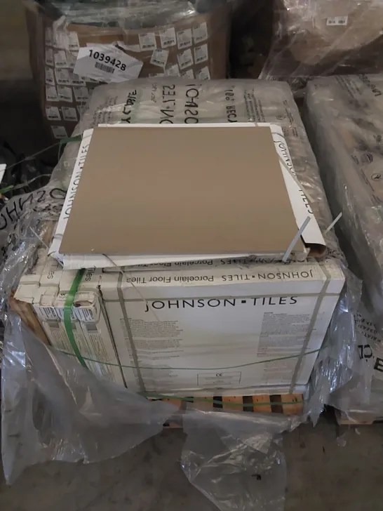 PALLET OF APPROX 30 X CARTONS OF JOHNSON TILES, MODERN FLAX NATURAL PORCELAIN FLOOR TILES - 4 TILES PER CARTON // TILE SIZE: 600 x 600 x 10mm