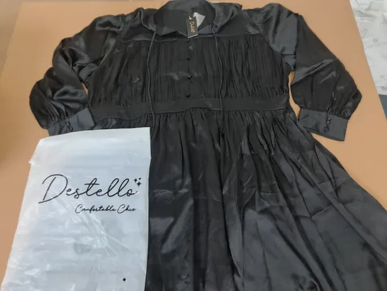 LOT OF 4 DESTELLO BLACK LONG SLEEVE BUTTON DETAIL DRESSES -L