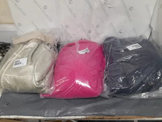 BOX OF APPROXIMATELY 10 ASSORTED BAGGED PIECES OF CLOTHING IN VARIOUS STYLES, SIZES, AND BRANDS 