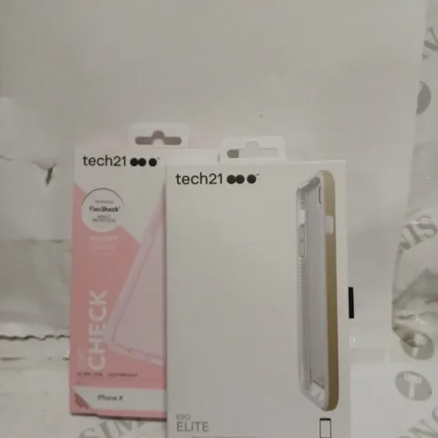 LOT OF 33 X TECH21 T21-5857 - EVO CHECK IPHONE X ROSE TINT - 46 X TECH21 IPHONE 7 PLUS & 8 PLUS EVO ELITE IMPACT PROTECTION CASE GOLD 