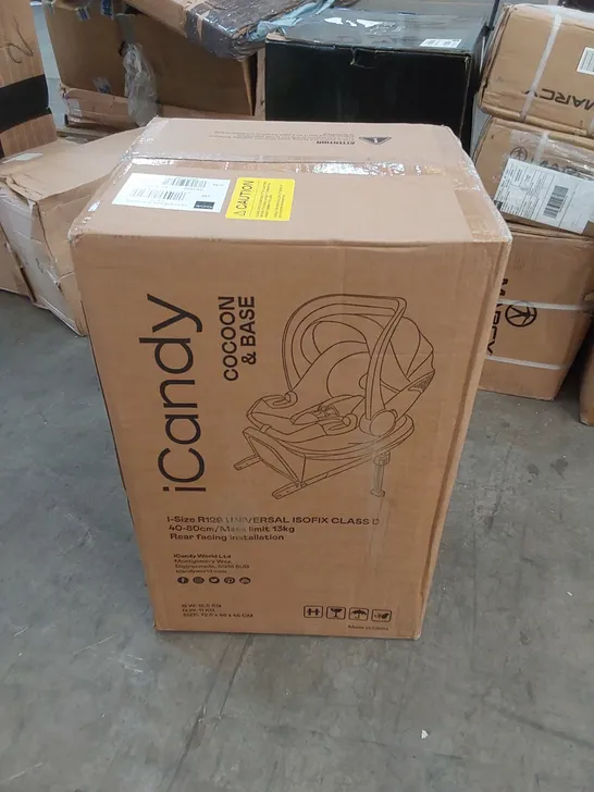 BOXED ICANDY COCOON CAR SEAT & BASE - LATTE 