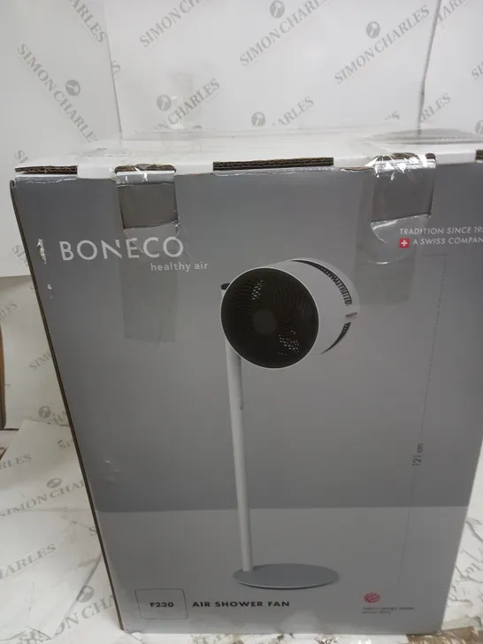 BOXED BONECO F230 AIR SHOWERING FAN, WITH INSTRUCTIONS