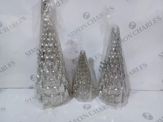 BOXED ALISON CORK SET OF MERCURY GLASS TREES