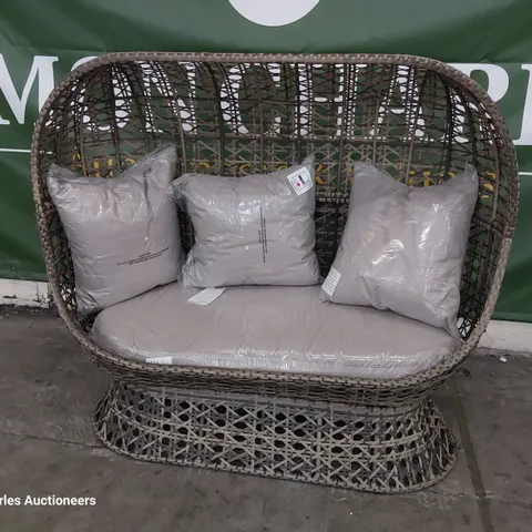 DESIGNER INNOVATORS RATTAN TWO SEATER PATIO SOFA