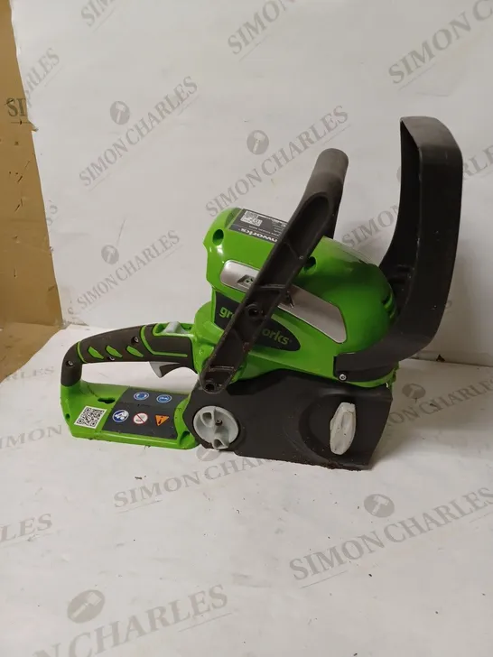 GREENWORKS CORDLESS CHAINSAW, FITS 30CM BAR - G40CS30 (BODY ONLY)