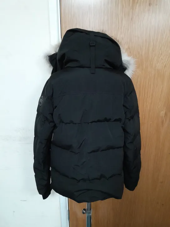 CANADA GOOSE WYNDHAM PARKA WITH DETACHABLE FUR TRIM IN BLACK SIZE M GARMENT BAG INCLUDED